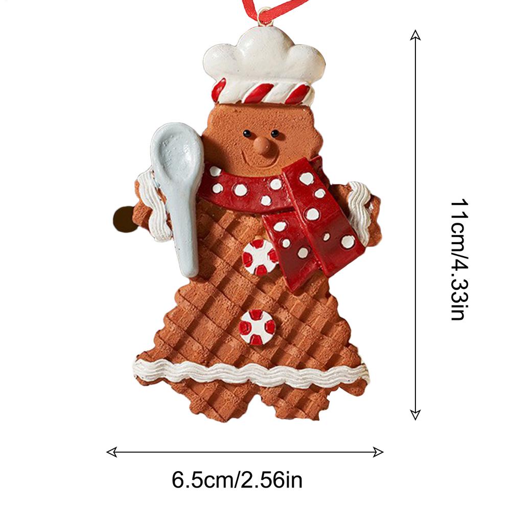 Christmas Gingerbread Ornaments Resin Christmas Pendant Cute Cartoon Ornaments Resin Christmas Tree Fireplace Ornaments Holiday