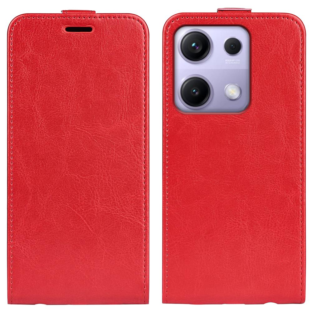 

For Xiaomi Redmi Note 14S 4G Case with Card Slots Vertical Flip Leather Phone Cover Red