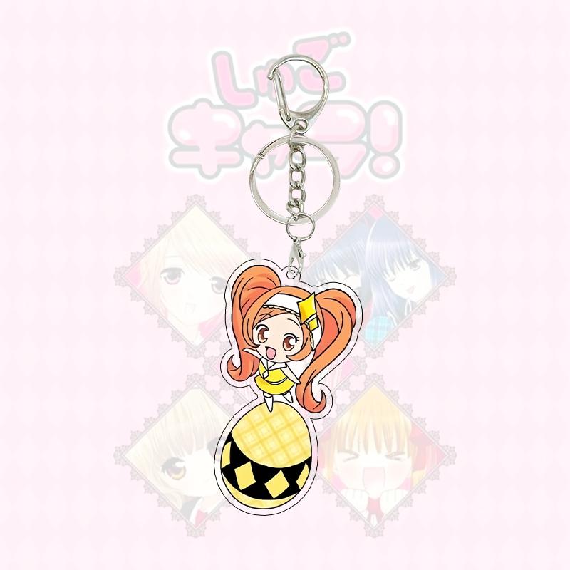 

Kawaii Shugo Chara Anime Figure Acrylic Keychain Girly Heart Cartoon Cute Hinamori Amu Egg Key Ring Charm Students Gifts Toys about 5cm