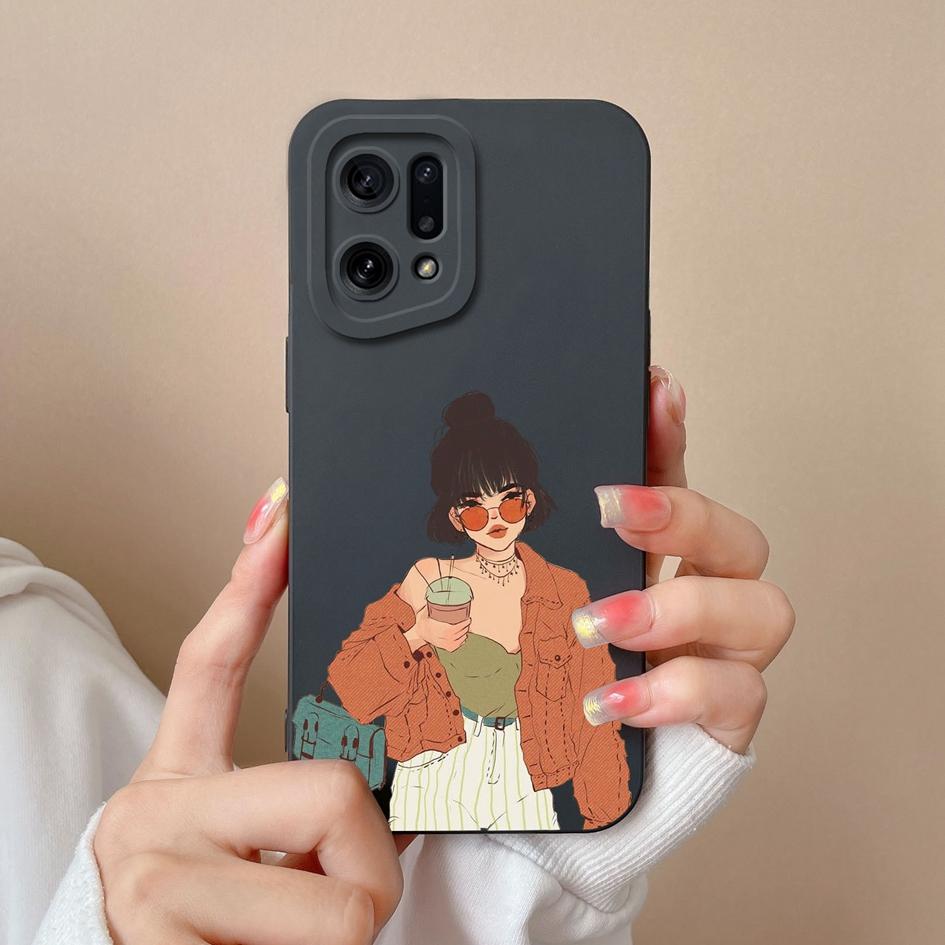 För OPPO K3 K5 K7 K7X K9X K10 Pro Neo 9 Skal Omslag Mode Pojke Flicka Flytande Matt Mjukt Silikon Skärmskydd Anti Dropp Skal För OPPO Stötfångare