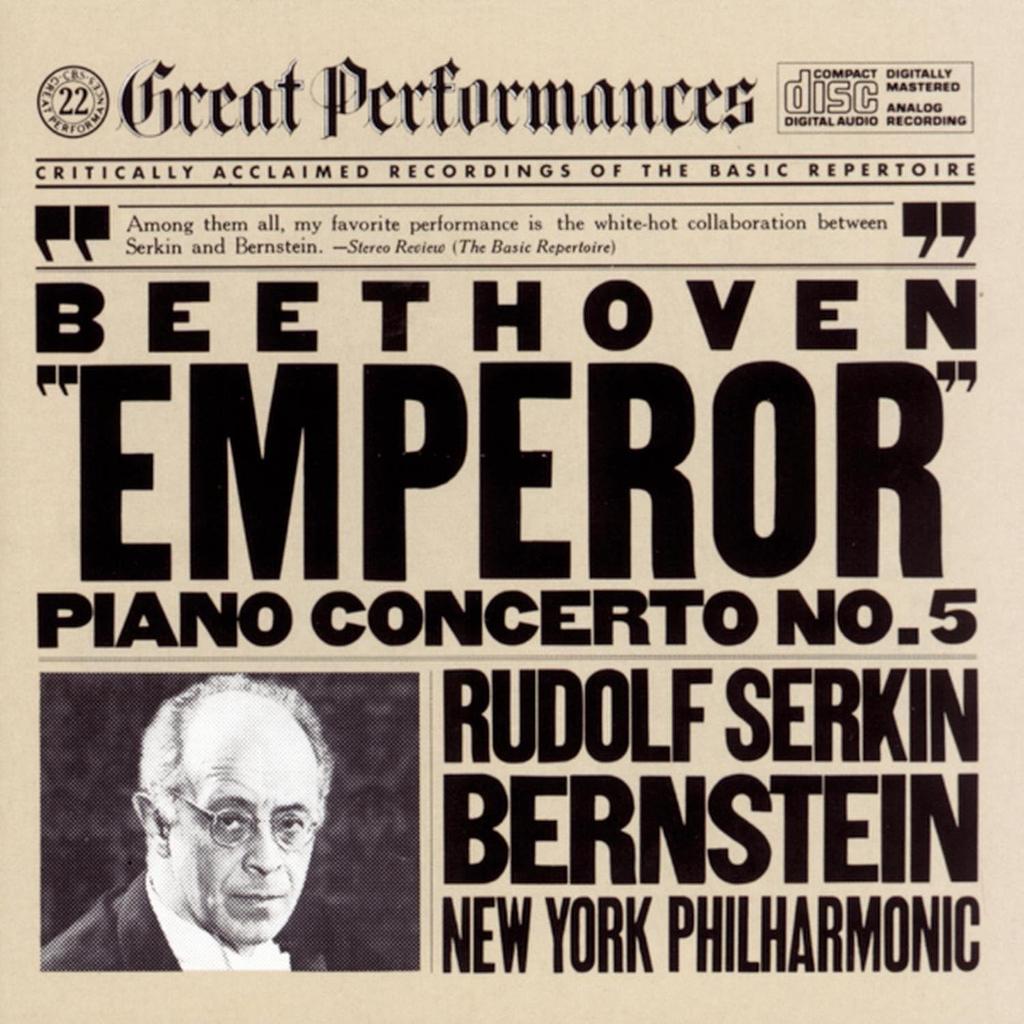 CD BEETHOVEN, SERKIN, BERNSTEIN; NYP - Piano Concerto 5  MYK37223 Non Japan Classical Used