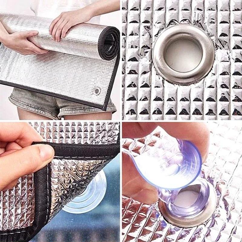 50x50/100cm Window Sun Shade Film Home Sunshade Protector Pad Aluminum Foil Anti-UV Insulation Film Window Privacy Film Sunshade