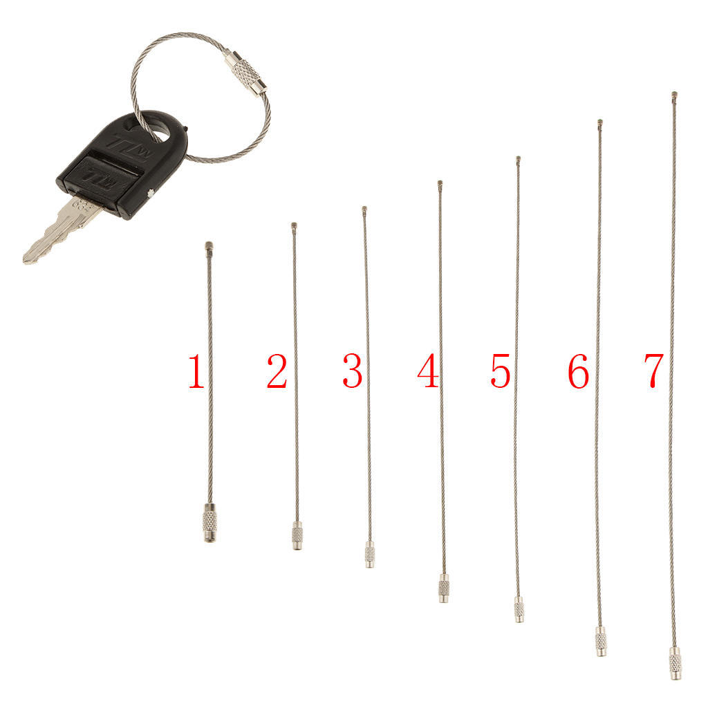 20pcs Rostfreier Stahl Kabel Draht Schlüsselkette Ring Twist Schraube Sperren