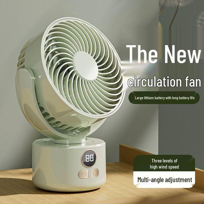 Oscillating Student Fan with 16-Hour Battery for Silent Classroom & Office Cooling
