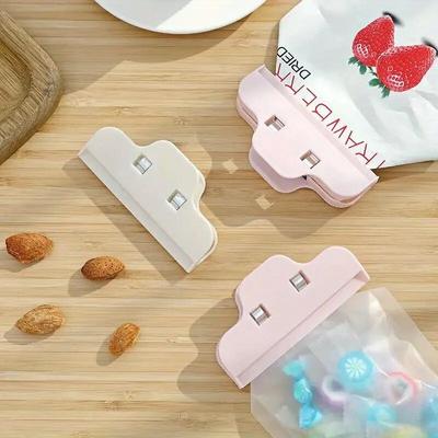 Clipes de armazenamento de alimentos para cozinha Clipe de lanche Ferramenta de plástico à prova de umidade Grampo de selador portátil 2 unidades/lote Saco de alimentos para selagem Suprimento doméstico exclusivo