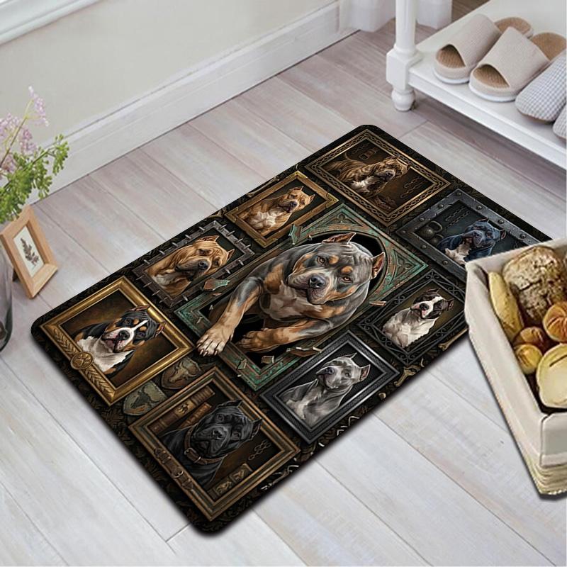 Canine Legacy Portraits Pattern Rug Floor Mat for Living Room or Bedroom Soft and Comfortable Carpet a Gift for Birthday and Holiday.