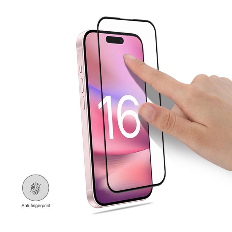 

MOCOLO For iPhone 16 Plus Screen Protector 9H Hardness Silk Printing Tempered Glass Film Black