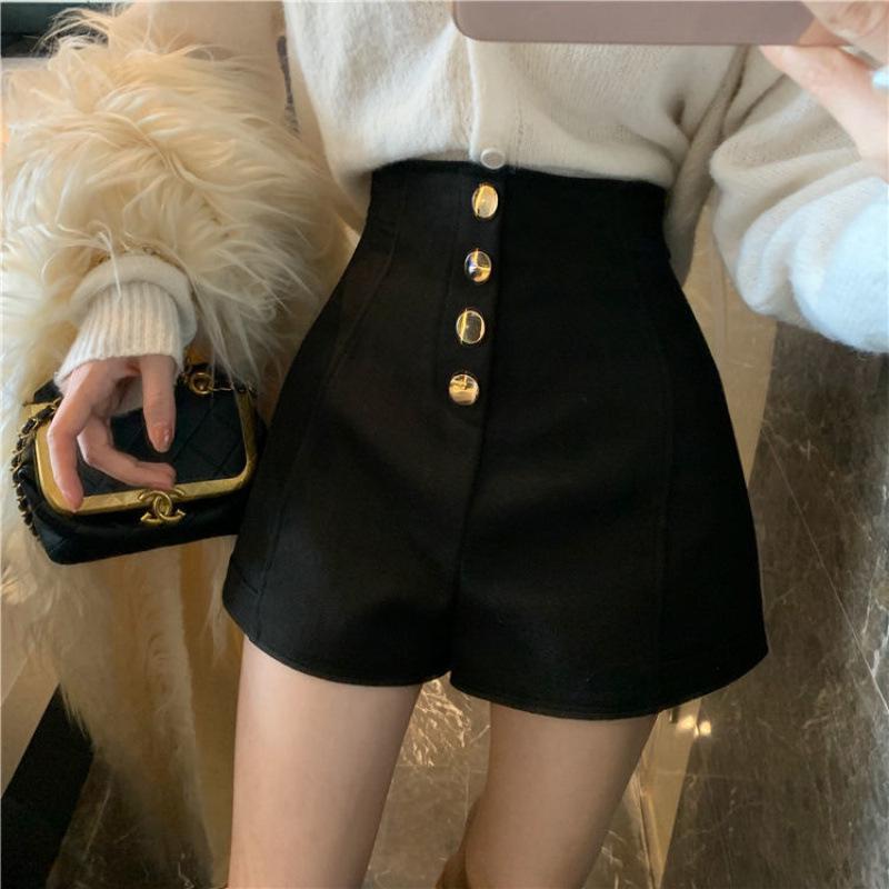 

2026 Plus Size Women s Black A-Line Wide Leg High Waist Shorts for Spring/Summer 2XL (suggested 135-145 jin) чёрный