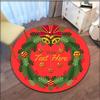 Merry Christmas Snowflake and Christmas Santa Claus Soft Shaggy Round Area Rug Living Room Bedroom Non-slip Floor Mat
