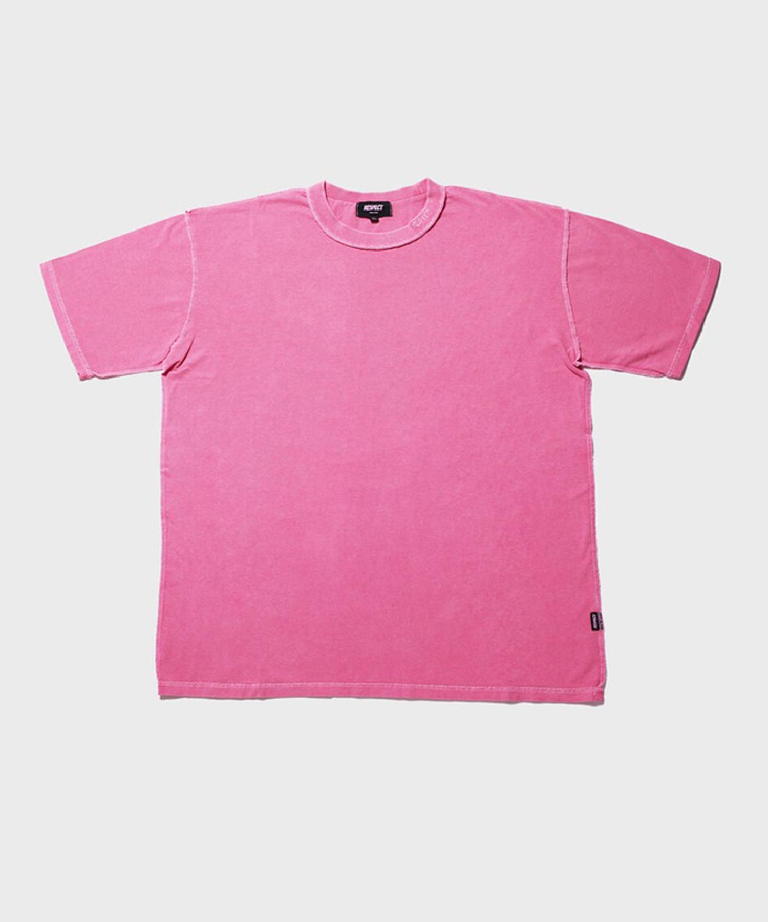 Respect Reverse Stitch Pigment Half Tee (Washed Pink) Washed Pink/L