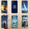 Segelboot Handyhülle Für Samsung Galaxy A13,A21s,A22,A31,A32,A52,A53,A71,A80,A91 Weiche Schwarze Hülle