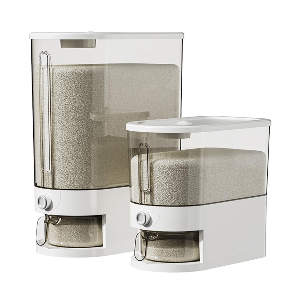 Mothproof Moistureproof Container With Transparent Thick PP Plastic One Click Press To Dispense Rice