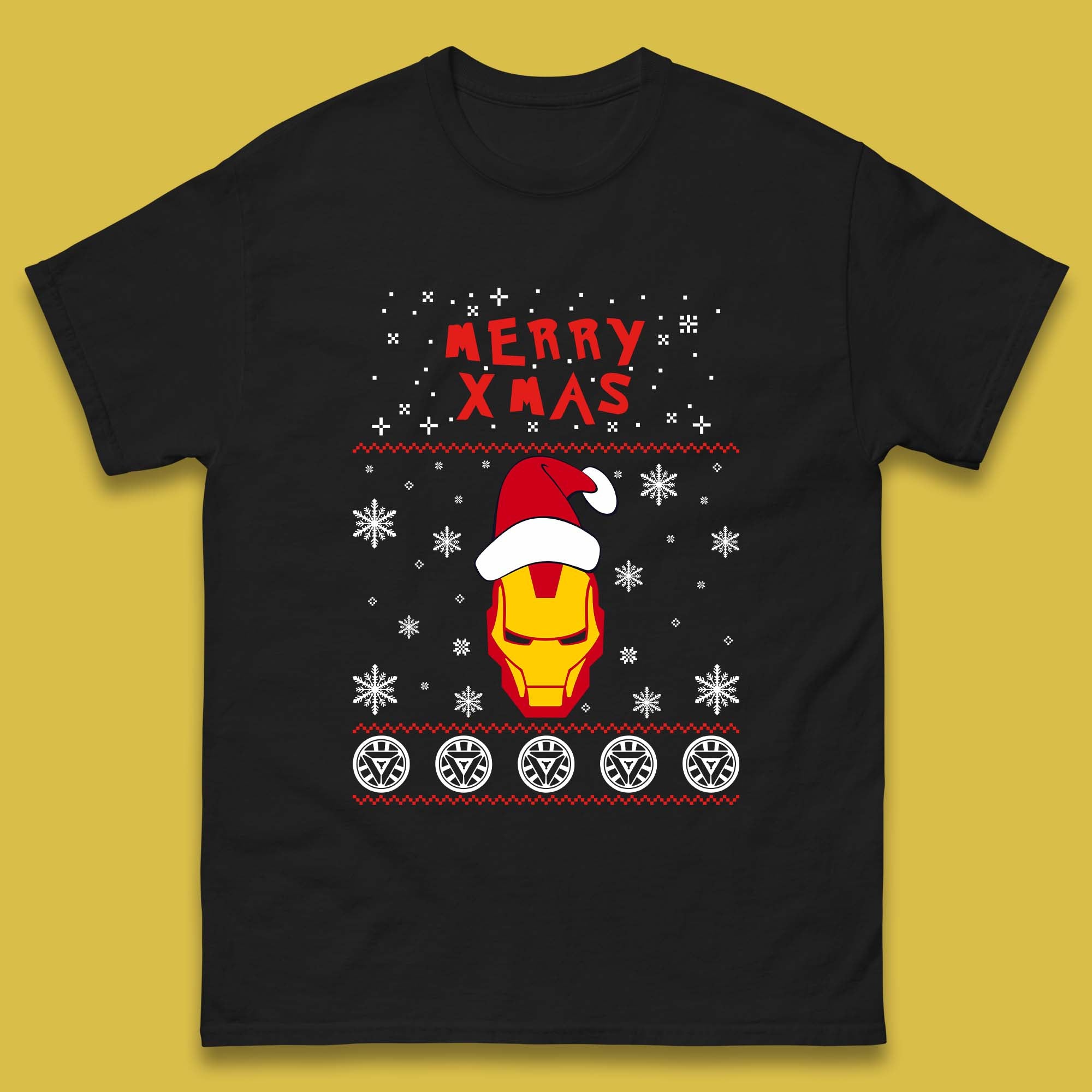 Merry Xmas Ironman Mens T-Shirt Womens Tops Tees 3XL
