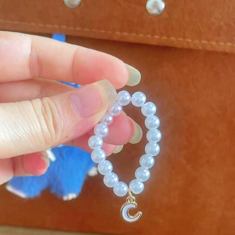 Mini Labubu 4th Gen Pearl Necklace with 26 Letter Pendant and Pendant Accessories for Doll Clothes