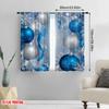 2pcs  2D plane printing Curtains&Window Treatment Blue Silver Christmas Ornaments (3) Polyester Fabric (without rod) Art Deco