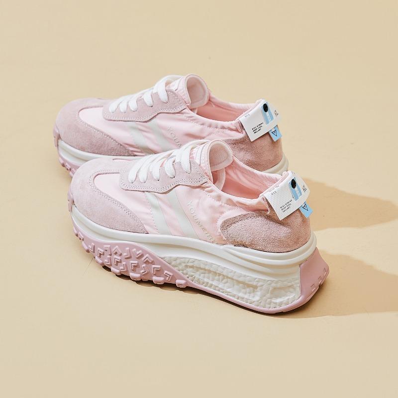 Nové dámské tenisky, módní sportovní jednobarevné boty se silnou podrážkou