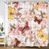 3D Flower Sunflower Plant Leaf Printed Shower Curtains Bathroom Curtain Frabic Waterproof Polyester Bathtub Screen With 12 Hooks