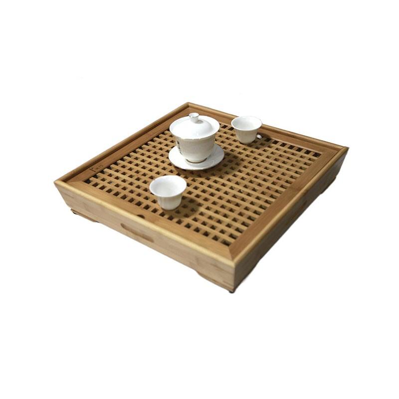 Square Bamboo & Wood Water Storage Kung Fu Tea Tray