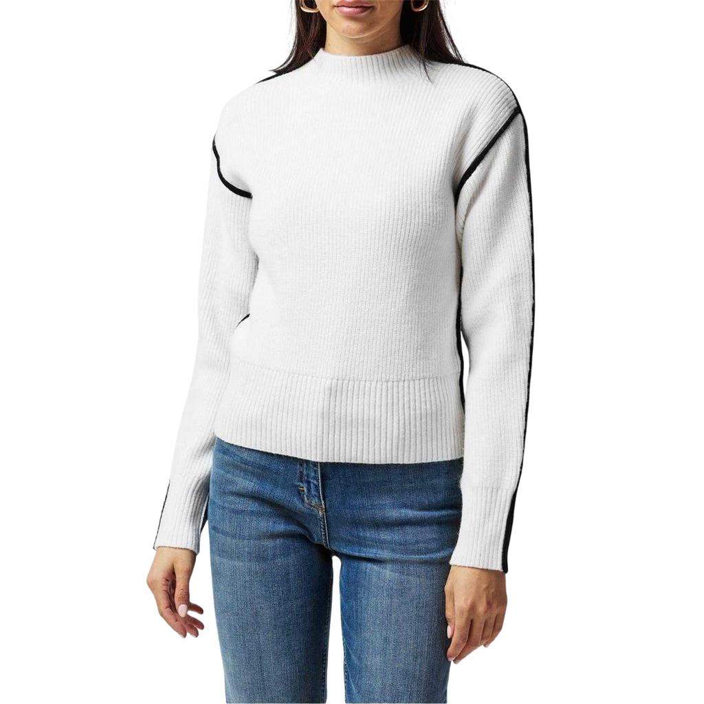 French Connection Womens/Ladies Ribbed Mock Neck Relaxed Fit Sweater Top