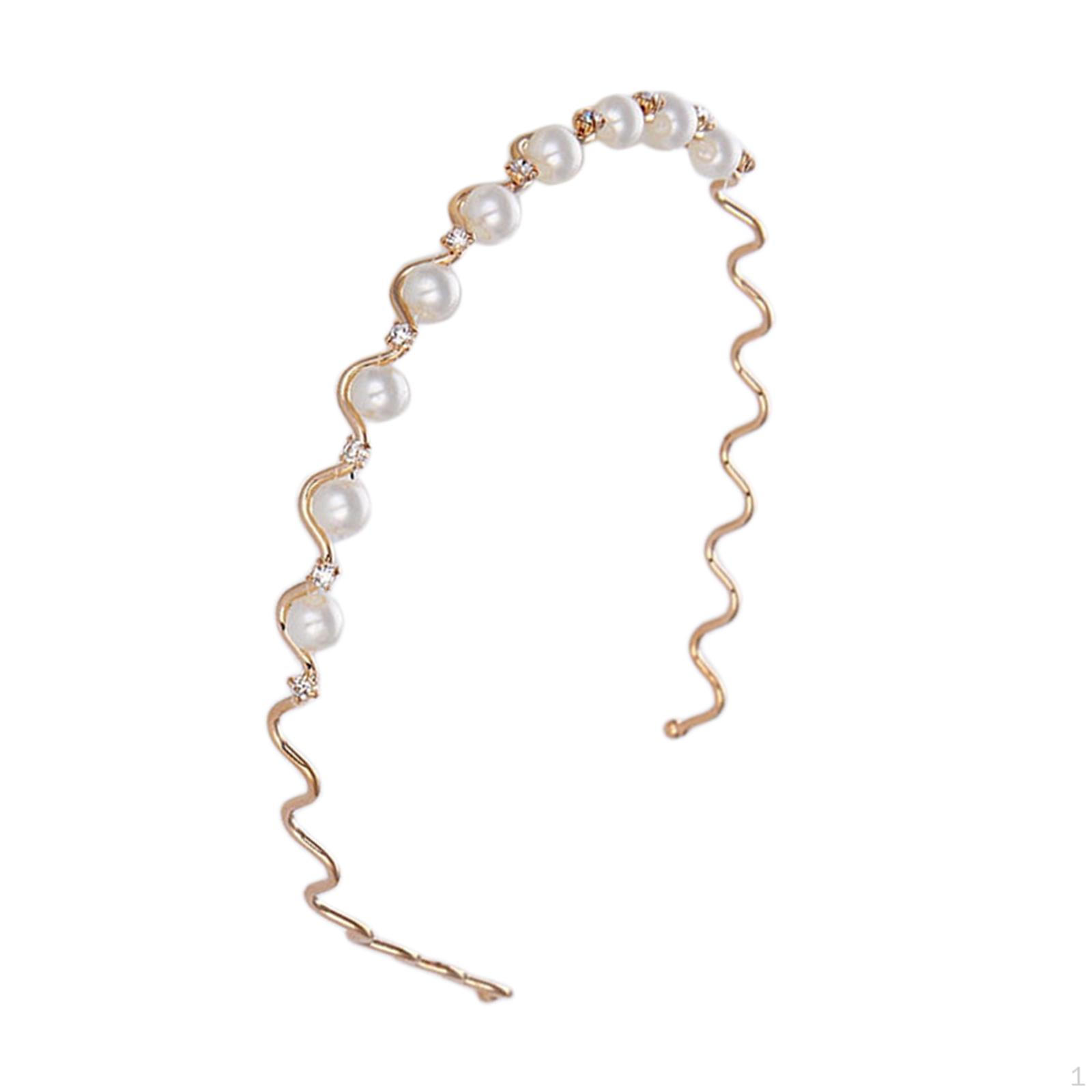 

Hair Hoop Costume Accessories Adjustable Rhinestone Headband Band for Bridal Party золотий