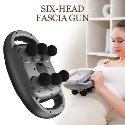 Pistola de Masaje Fascial de Seis Cabezales Vibración de Alta Frecuencia Dispositivo de Masaje Profundo para Hombro Cintura Espalda Pierna Cuerpo Relajación Muscular