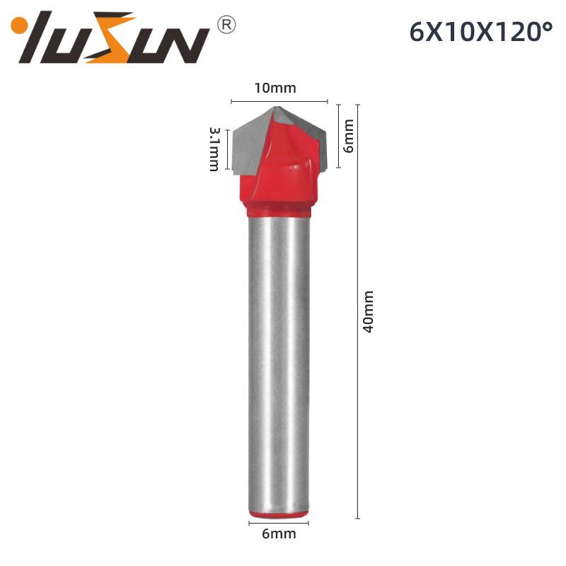 6mm V-Groove Bit Woodworking Cutter - 3D Engraving Knife, V-Shaped, 60/90 Degrees, 6 Patterns