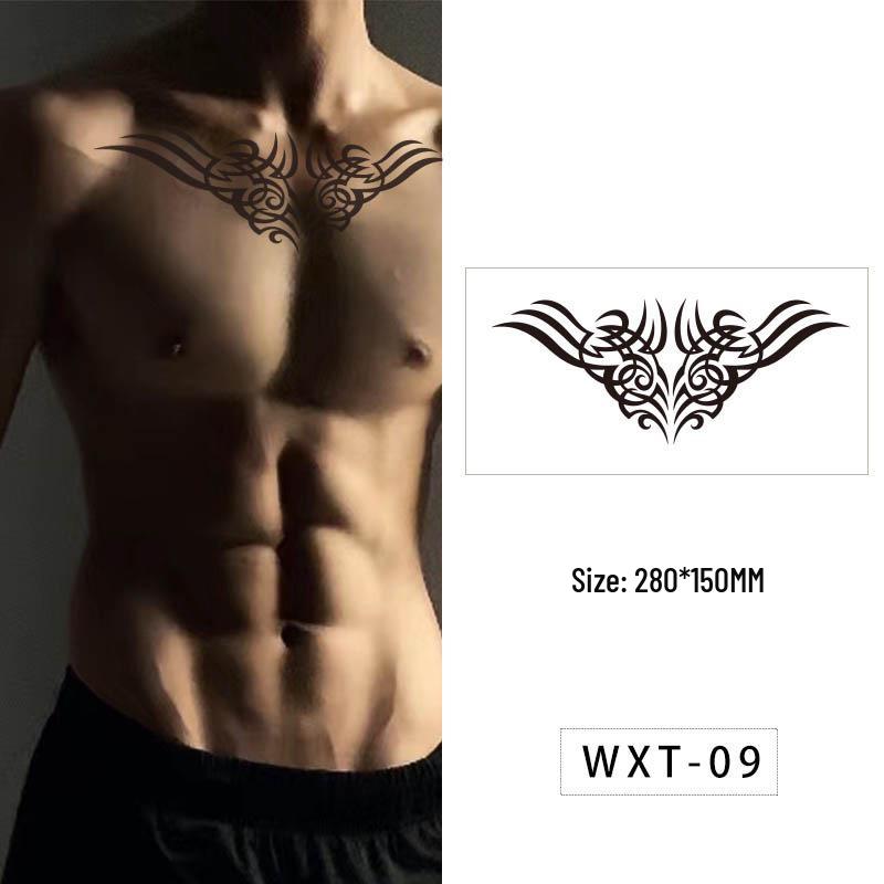 

Large Semi-Permanent Waterproof Floral Chest Tattoo Stickers 280x150mm