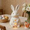 Easter Rabbit Candle Holder Cute Spring Resin Bunnies Tealight Candle Stand with Hollow Out Design Decorative Accessories