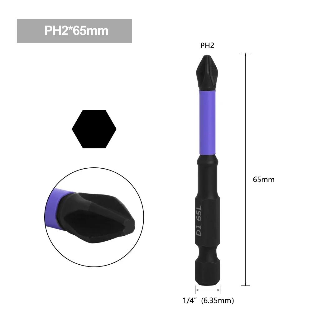 Anti-shock Strong Magnetic Cross Screwdriver Bits D1 High Hardness Batch Head Non-slip Impact Driver Bit Sets for Power Drilling
