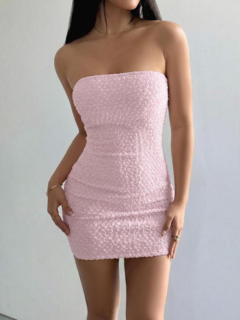 2026 Spring/Summer Strapless European & American Hot Girl Style Waist-cinching Dress