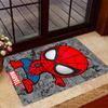 Spider-Man Red Background Non-Slip Rug - Polyester, Home Decor, Suitable for Bedrooms, Living Rooms, Entryways, and Studios