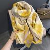 Sunflower Pattern Autumn and Winter New Imitation Cashmere Scarf for Women Warm and Thickened  Versatile Long Shawl and Scarf