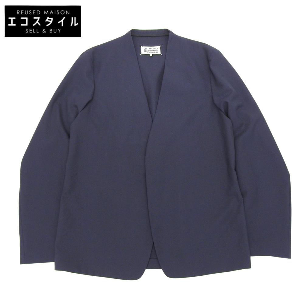 Maison Margiela Excellent condition collarless jacket, men's, navy, size 50, 18AW S50BN0357 Jacket 50 NavyUsed