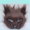 Fox Plush Half Mask With Features For Halloween Costume Parties And Cosplay Events