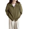 Cardigan Giacca Maglione Coreano con Doppia Cerniera da Donna, Nuovo Stile Autunno e Inverno, Stile Casual, Top Maglione Lavorato a Maglia a Tinta Unita Morbido e Ampio