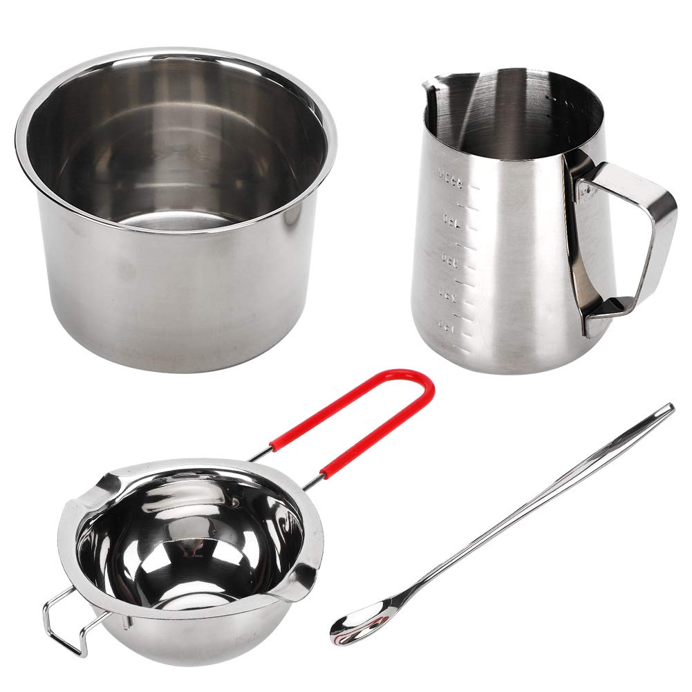 Edelstahl Kerzenherstellungs-Set mit verlängertem Löffelstiel für bequemes Wachs-Pressen und einfaches Schmelzen zur Kerzenherstellung,