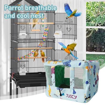 Bird Nest House Breathable Bird Nest Snuggle Hut With Cool Mat Animal Hut For Budgerigar Parakeet Conure Cockatiel Mynah Finches