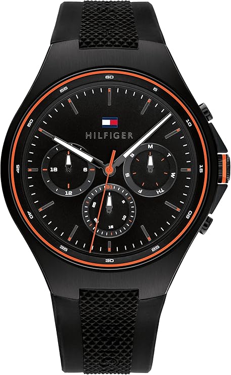 Tommy Hilfiger Men s Multifunction Watch Black Dial Mesh Strap 1792056 чёрный