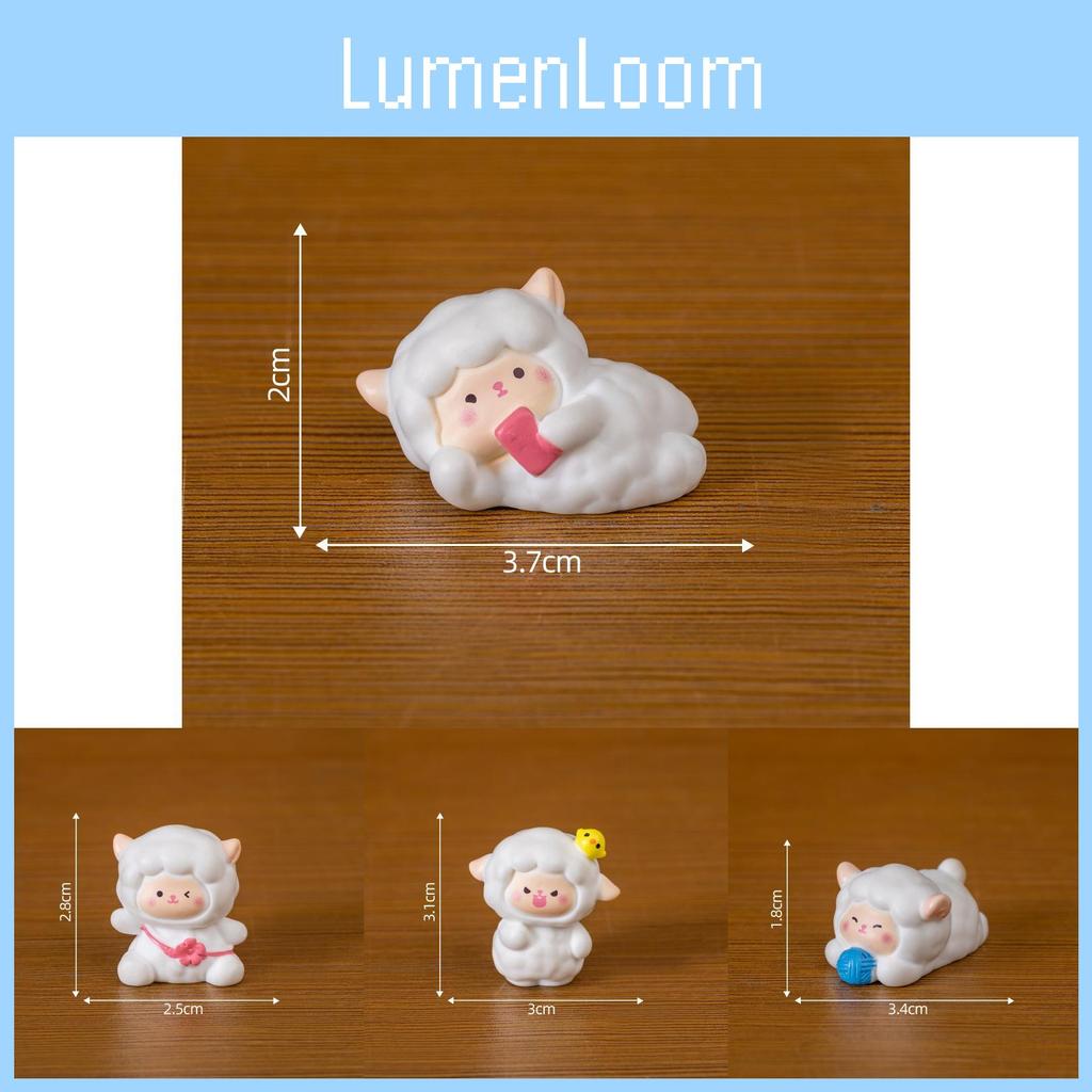 Charming Cartoon Sheep Collectible Figures In Six Designs For Whimsical Home Accents