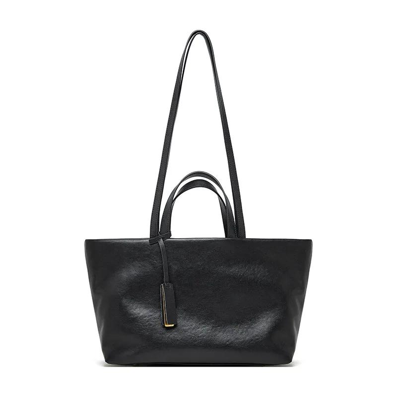 Cowhide Luxury Designer Women Shoulder Bag Leather Large Capacity Square Fashi Tote Bag Korean Handbag Shopping Underarm Bags