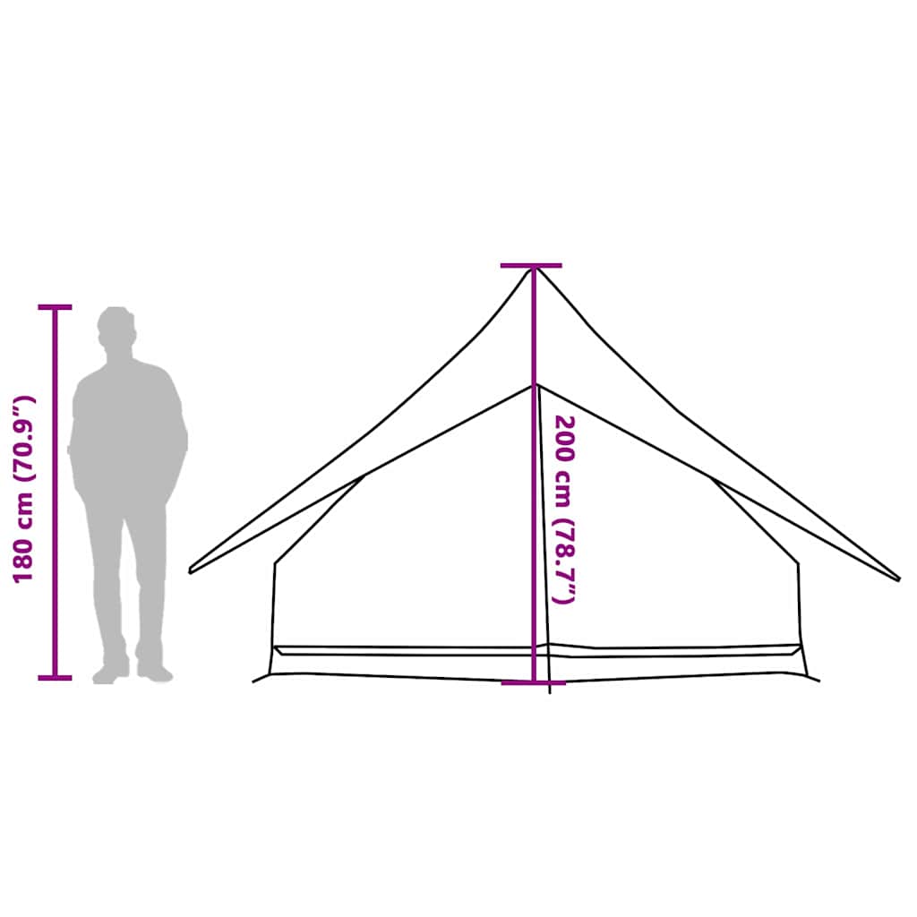 Family Tent with Roof Green and White 315 X 286 X 200 Cm