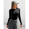 2026 Spring New Women's Slim Fit Solid Color Round Neck Long Sleeve T-Shirt