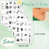 CoolShef 5 Sheet Small Temporary Tattoo Pack | 77 Waterproof Tattoo Sticker Designs | Cute & Long Lasting Fake Tattoos for Women, Teens & Kids | Per