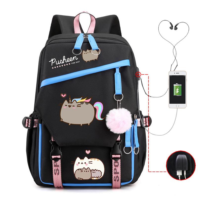 Süßes Cartoon-Muster Großer Rucksack Outdoor-Reisetasche Schulrucksack für Grund- und Sekundarschule Lässiger Rucksack
