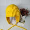 Handmade knitted wool hat Children's autumn and winter warm ear protection headgear strap Lei Feng hat