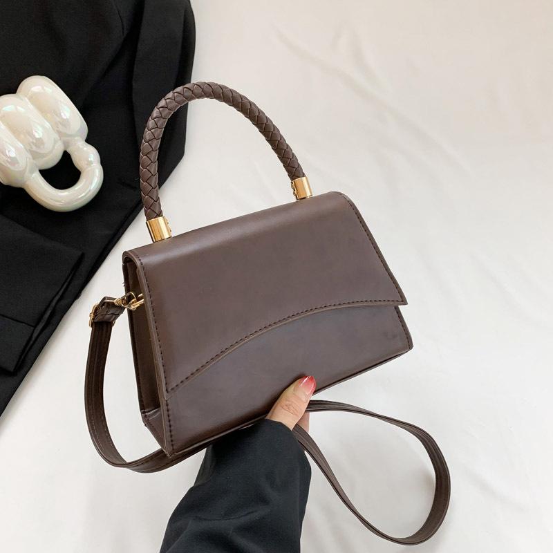 

Новая ретро модная сумка на плечо для женщин в корейском стиле, однотонная модная простая маленькая квадратная сумка через плечо для женщин, модная сумка