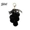 Plush Grape Decorative Pendant Keychain for Handbags, Fuzzy Cluster Bag Charm with Lightweight Bow, Fluffy Ball Keyring Backpacks and Purses