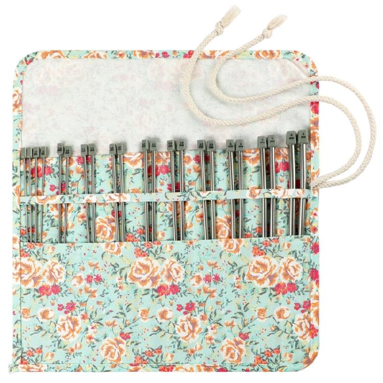 22Pcs Stainless Steel Single Pointed Knitting Needle 25.0cm Long Straight Single Pointed Knitting Needle with Bag