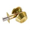 Dead Bolt Door Lock Round Knob Interior Exterior Stainless Steel Single Cylinder with Keys for