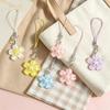 Fresh Macaron Color Clear Resin Cherry Blossom Pendant Phone Chain, Mini Floral Ornament Accessory, Portable Bag Decor Charm